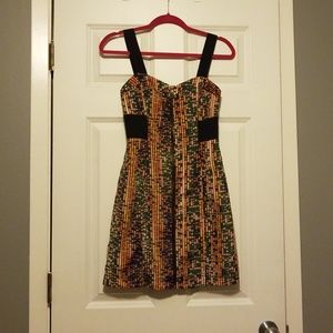NWOT Multicolored zip front mini dress